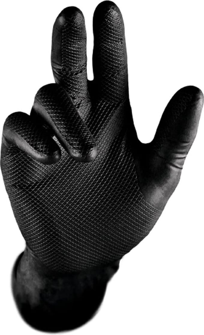 Gripster Max-Grip Nitril Handschoenen - M - Zwart - 50 stuks