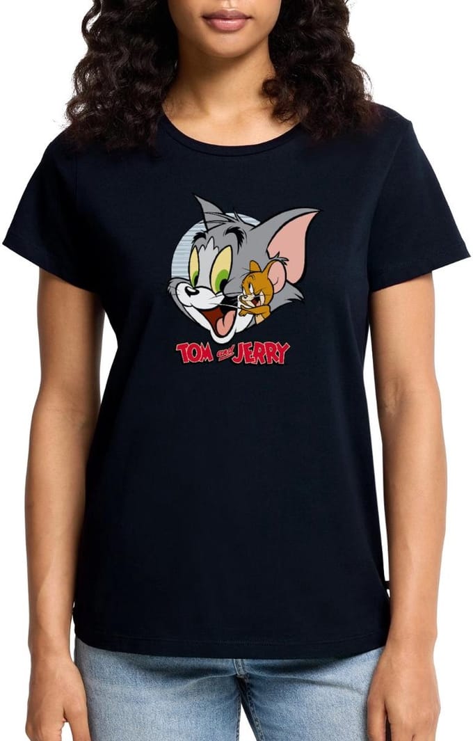 Tom En Jerry Knuffelig Premium T Shirt Dames