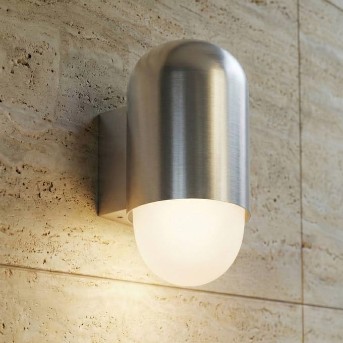 Lindby - Wandlamp buiten - 1licht - Aluminium, glas - H: 21.5 cm - E27 - aluminium, wit