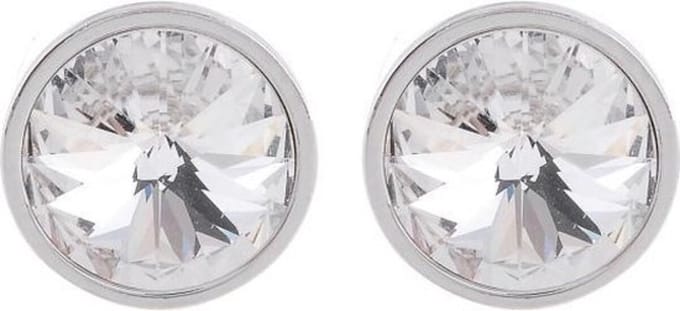 Behave - Oorknoppen zilverkleur met geslepen glaskristal 10mm