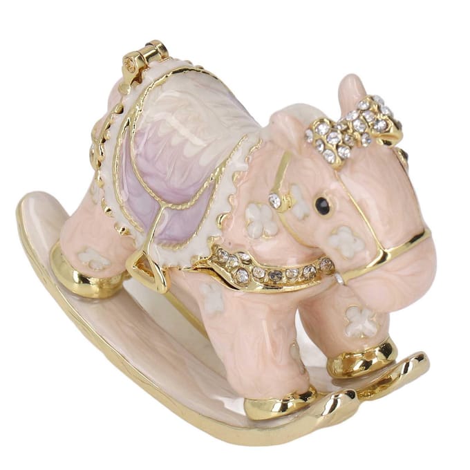 Pony Sieradendoosje Schattig Dier Zinklegering Opvallend Multifunctioneel Metalen Sieradendoosje voor Aankleden white