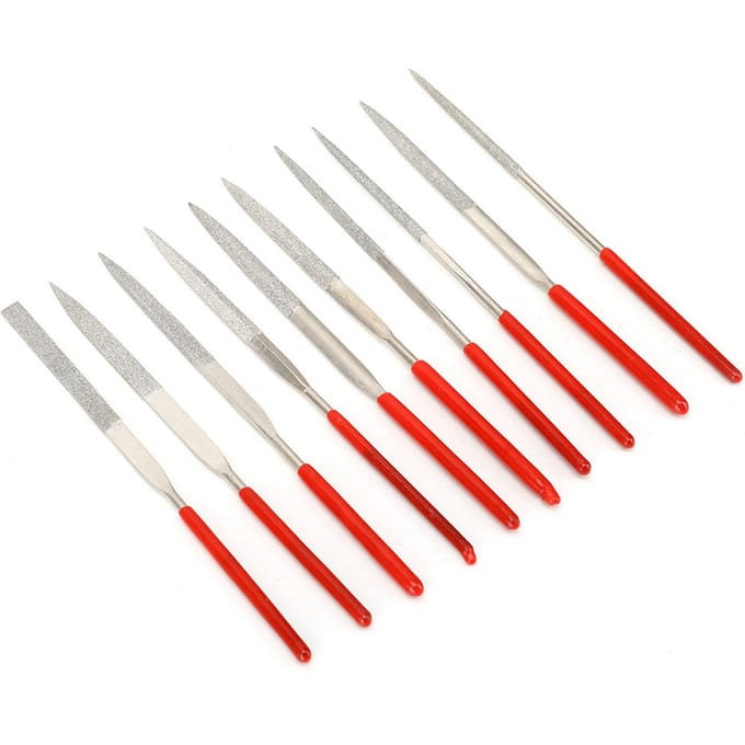 Lot de 10 limes diamantées multifonctions de précision pour la modélisation de bijoux white