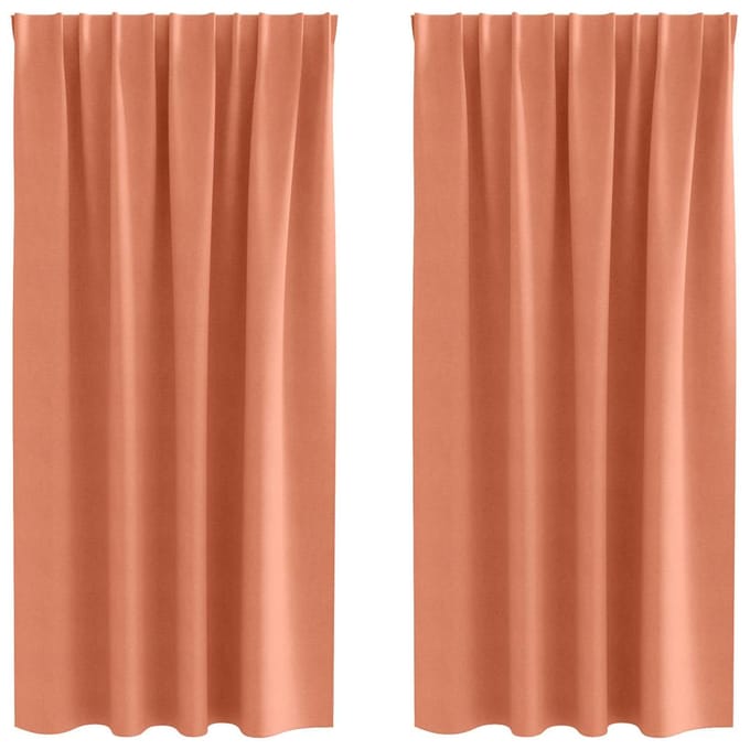 vidaXL - Blackout - Gordijnen - met - Ringen - 2 - st - Terracotta - 175 - x - 140 - cm