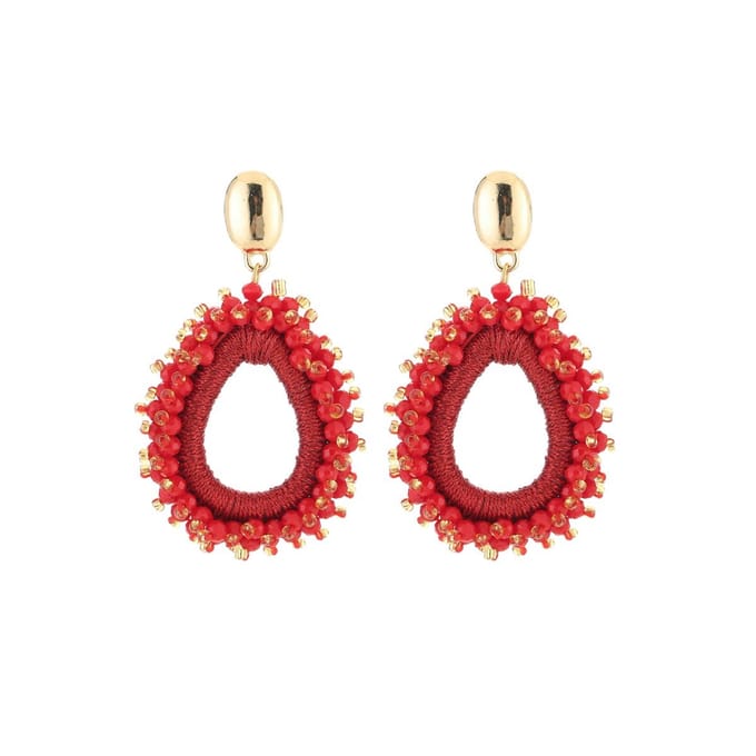 Oorbellen - Kralen - Rood - Luxe - Kerst - Feestdagen