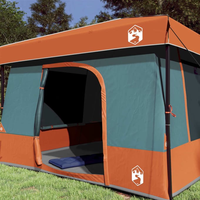vidaXL - Kampeertent - Set - 2 - st - 6-persoons - Grijs - en - Oranje