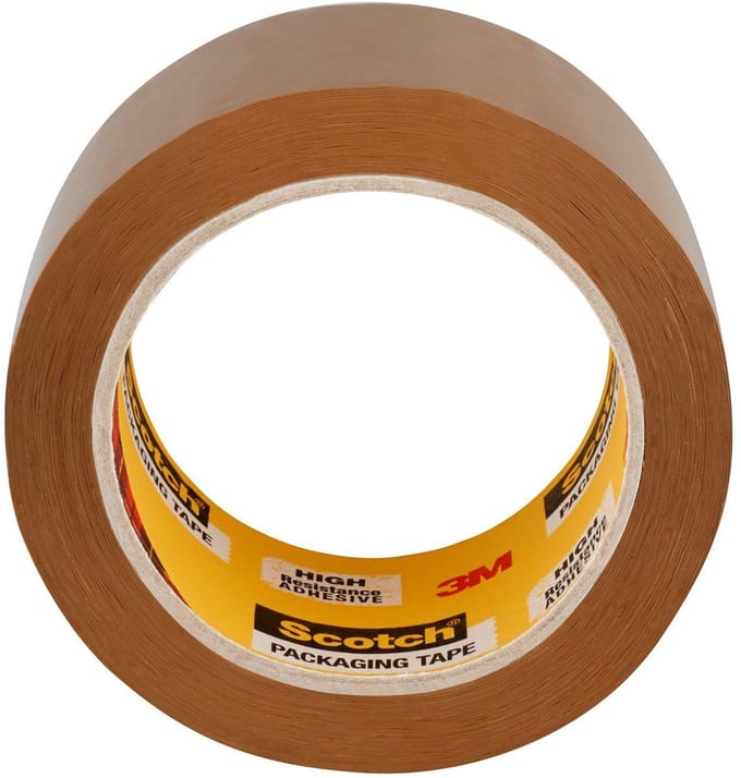 Scotch Verpakkingstape, Heavy, Toren van 3 Rollen , Bruin, 50 mm x 66 m, pp 237