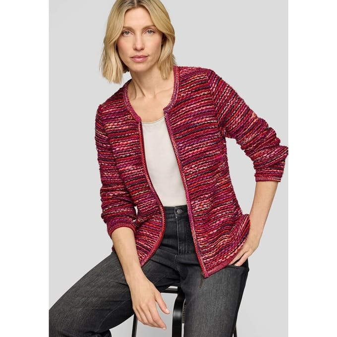 Tricot jasje in multicolour - rood / paars / roze - Gr. 44 van Goldner Fashion