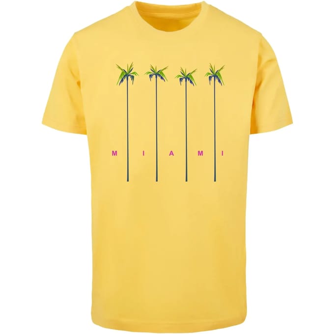 Mister Tee - Miami Palms Heren T-shirt - XL - Geel