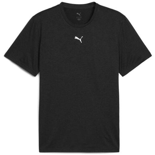 PUMA M TAD ESSENTIALS HEATHER CAT Tee (CF small cat) Heren Sportshirt - Puma Black Heather
