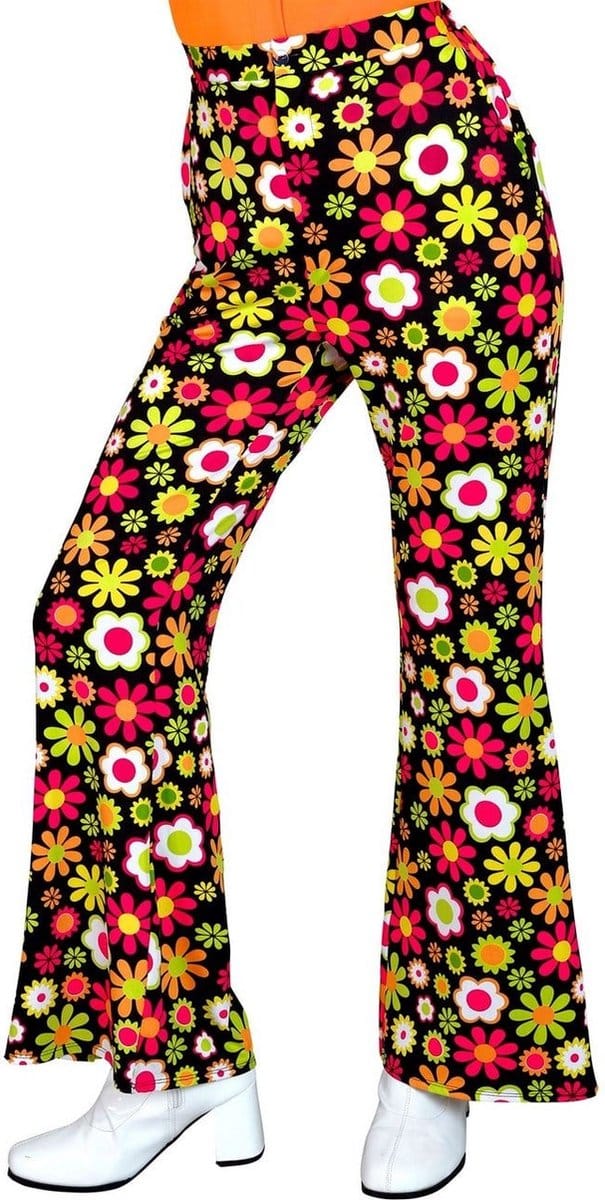 Jaren 70 broek flowers dames