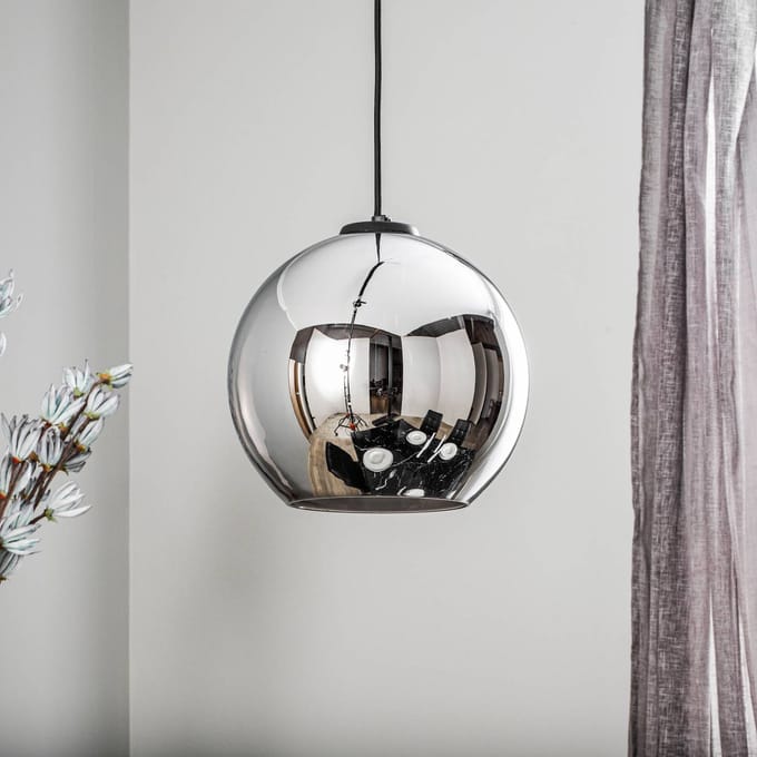 Nowodvorski Lighting Hanglamp Polaris, spiegelend glas, chroom