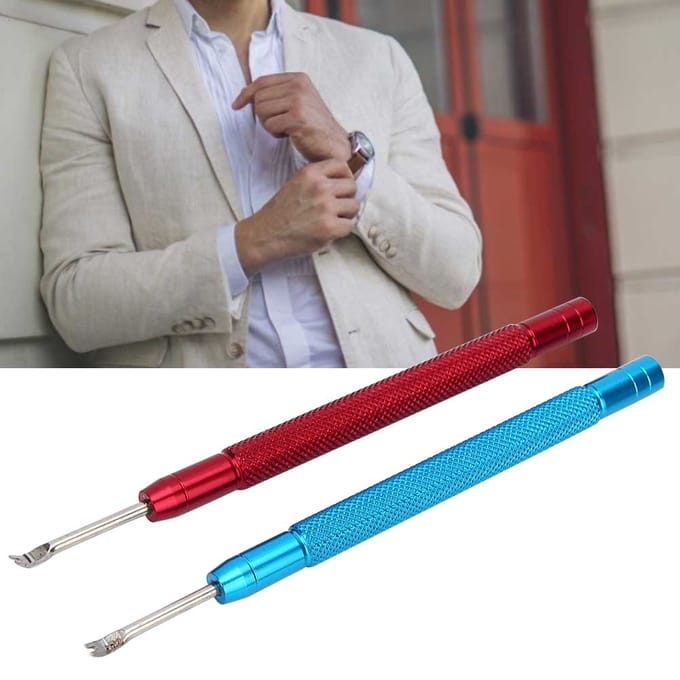 2 stuks Horlogewijzers Aandruk- en Verwijdergereedschap Horlogereparatie Accessoire (Rood Blauw) blue