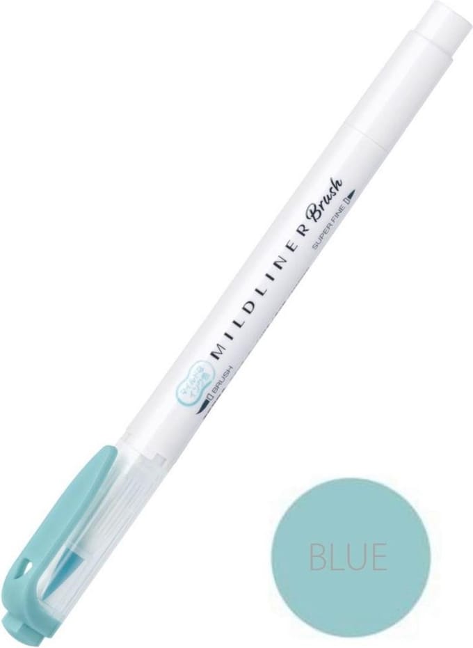 Zebra Mildliner Brush Pen - Mild Blue WFT8-MBL