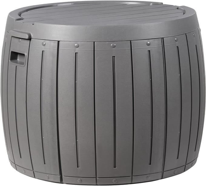 PRINOS - Kussenbox - Grijs - ⌀ 56 cm - Synthetisch materiaal