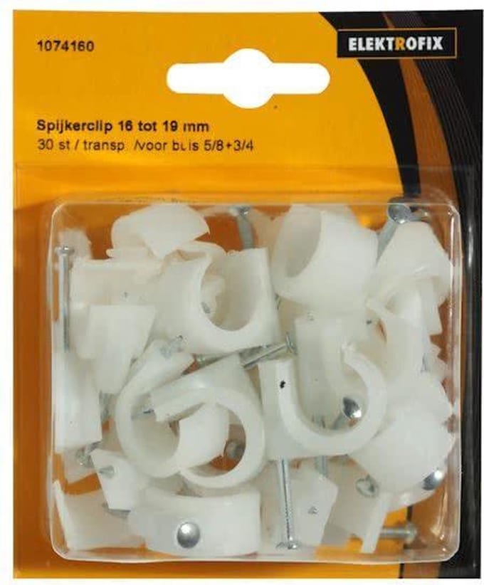 Elektrofix spijkerclip 16-19 mm transparant 30 st