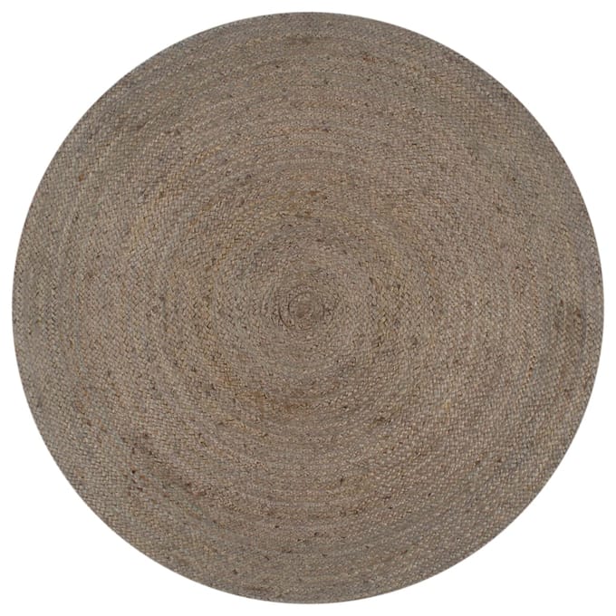 vidaXL - Vloerkleed - handgemaakt - rond - 150 - cm - jute - grijs