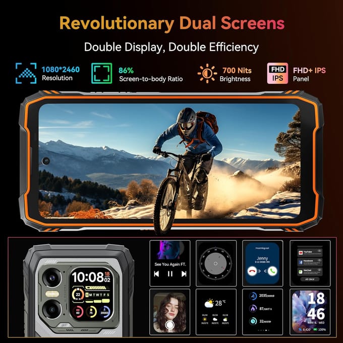 Blackview XPLORE 1 Walkie Talkie 5G Mobiele Telefoon 36GB+256GB 20000mAh 6,78  Display 64MP Android 15 Smartphone