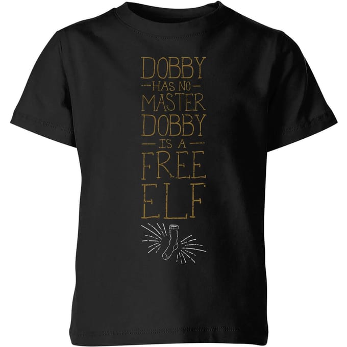 Harry Potter Dobby Is A Free Elf kinder t-shirt - Zwart - 122/128 (7-8 jaar)