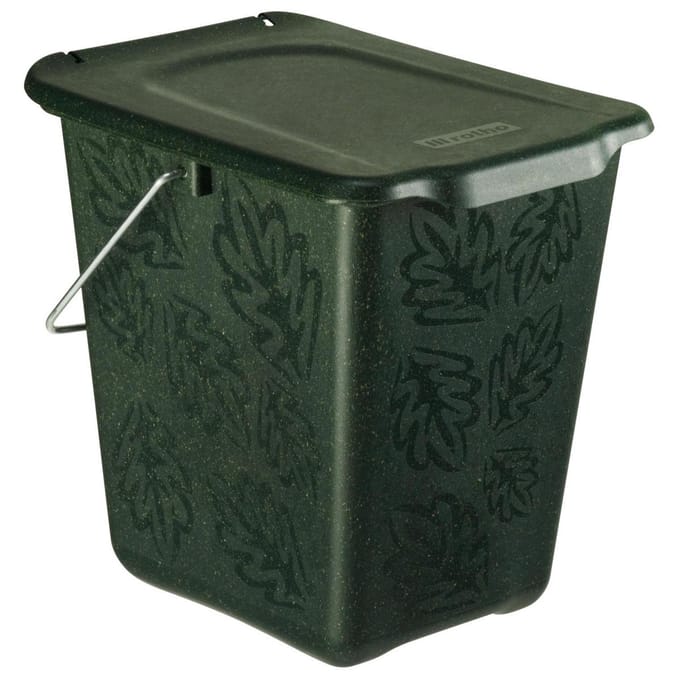 Rotho Greenline compostemmer - GFT afvalbak 7L - BPA vrij - zwart met patroon
