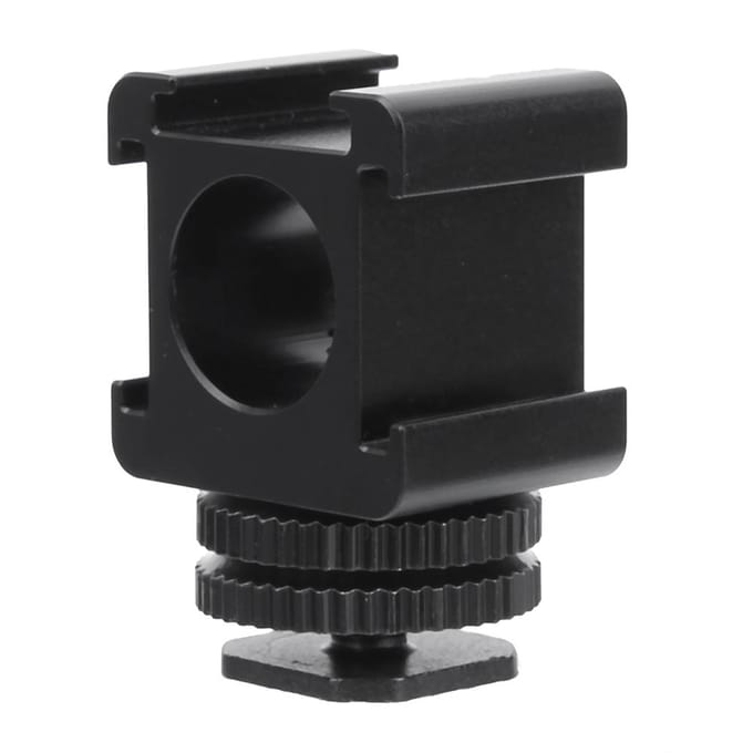 Metalen Camera Tri Hot Shoe Mount Adapter voor Microfoon LED Videolamp Monitor white