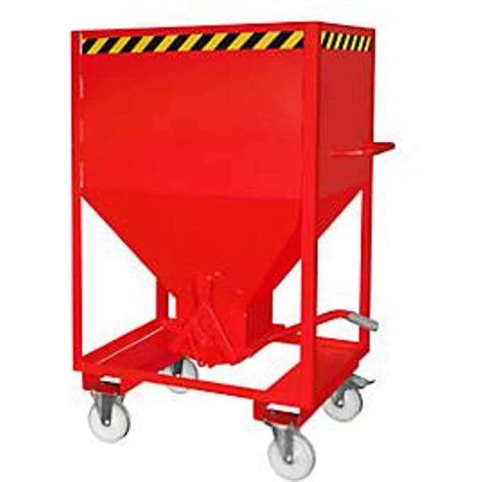 Silocontainer type SRE 600, schaarsluiting, inhoud 600 liter, gelakt, rood RAL 3000