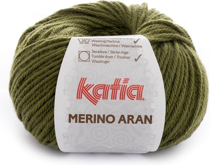 Katia Merino Aran - 70 olijfgroen - Merinogaren