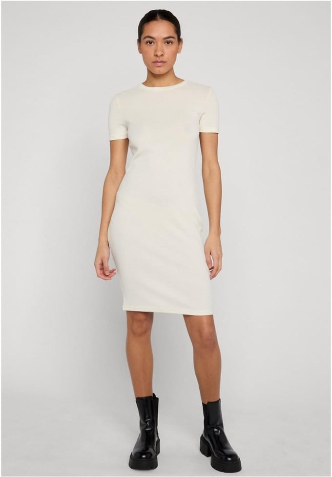 Urban Classics - Basic Slim Fit TShirt Dress Korte jurk - XXL - Creme