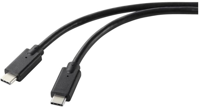 Renkforce RF-5251918 USB-laadkabel USB 2.0 USB-C stekker, USB-C stekker 1.00 m Zwart TPE-mantel