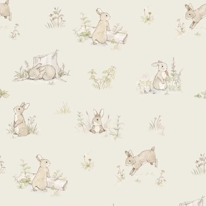 Baby behang Dekornik Rabbit Day