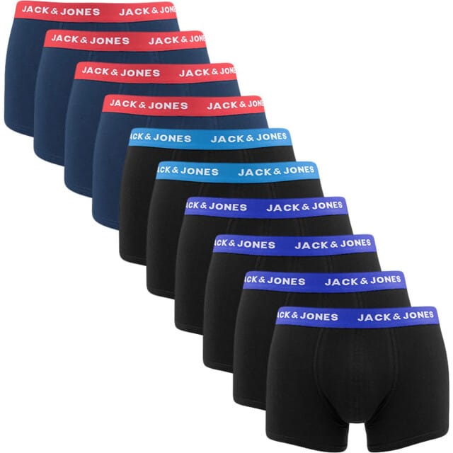 JACK & JONES Jaclee trunks (10-pack) - heren boxers normale lengte - zwart - Maat: M