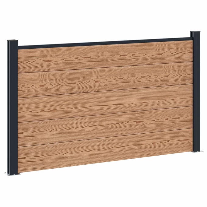 vidaXL - Hekset - 180 - x - 105 - cm - WPC - en - Aluminium - Bruin