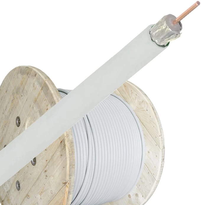 Bedea Telass100 coax kabel PVC wit - per haspel 500 meter (10300100)