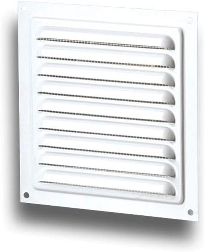 Ventilatierooster Wit Weerbestendig Metaal voor Binnen en Buiten 200x200mm