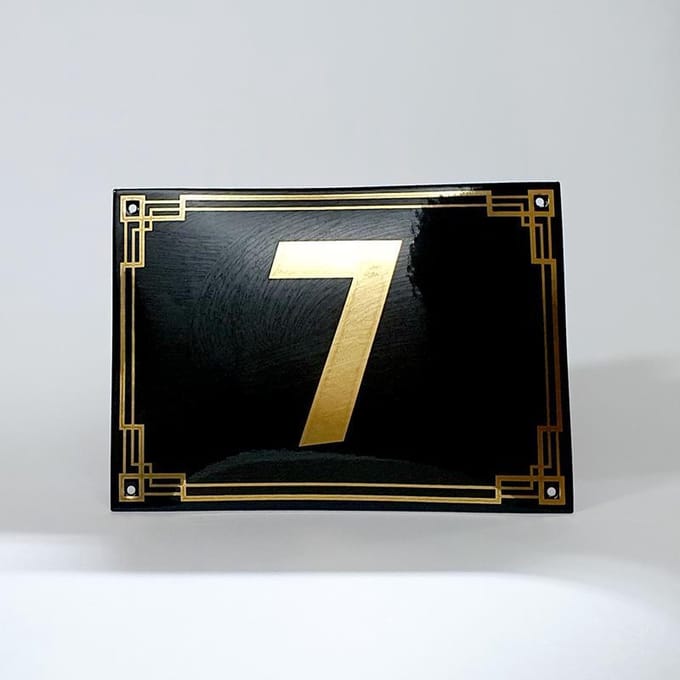 Art deco | jaren ’30 | luxe emaille huisnummer - 7