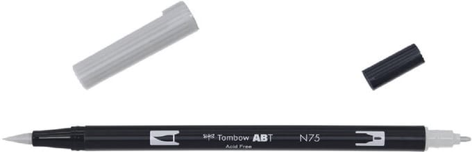 Tombow ABT Dual Brush Pen N75 cool grey3 - Incl. Goodie
