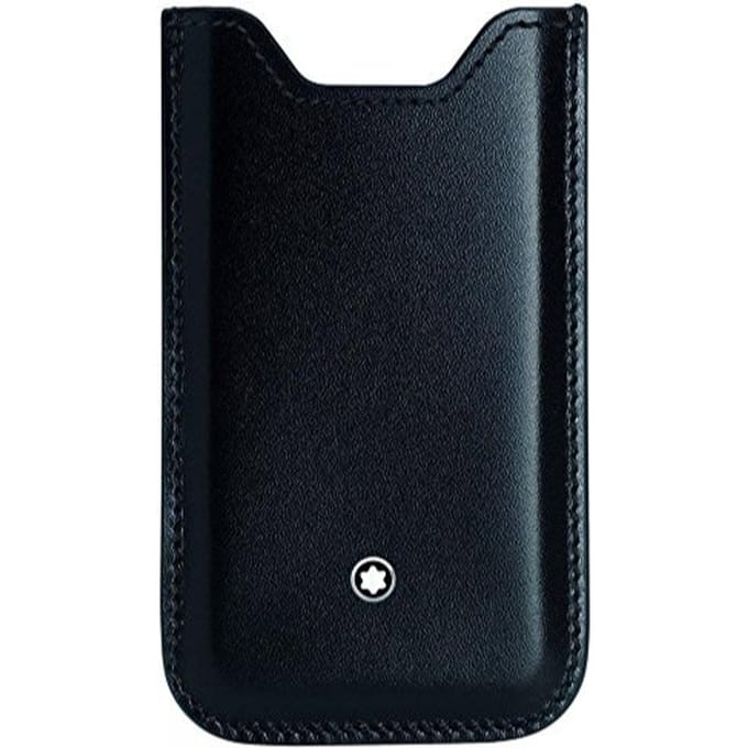 Montblanc meisterstück leather smartphone holder, formaat 7,3 x 13 cm., kleur zwart