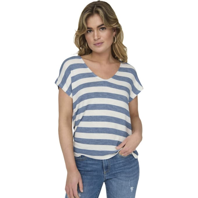 ONLY ONLLIRA LIFE S/S V-NECK TOP JRS NOOS Dames Top - Infinity Cloud Dancer