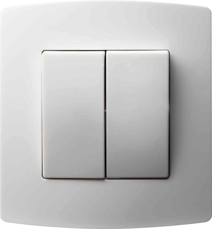 Dubbele schakelaar - Schema 5 - 10A - 230V - RAL9016 - Inbouw