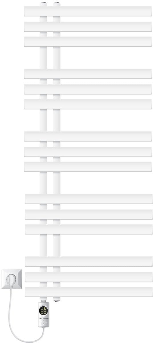 Badkamer radiator middenaansluiting 500x1200 mm wit met verwarmingselement 1200W LuxeBath