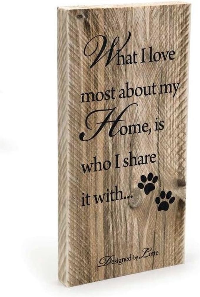 Designed by Lotte Tekstbord - Steigerhout - 19,5x40 cm