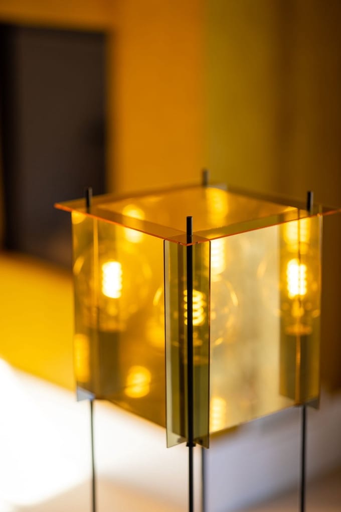 ETH Cube - Tafellamp - Zilver Goud - 53 cm hoog
