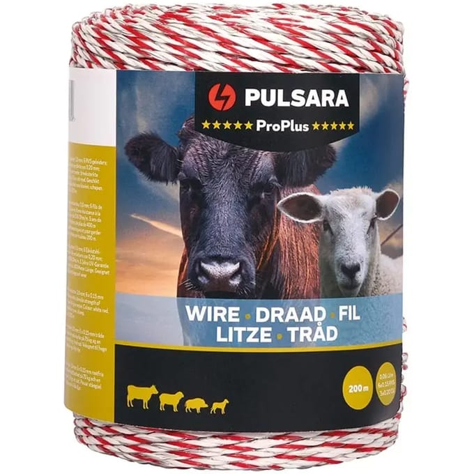 Pulsara Schrikdraad Pro Plus 200m wit – Betrouwbaar Draad Voor Paarden
