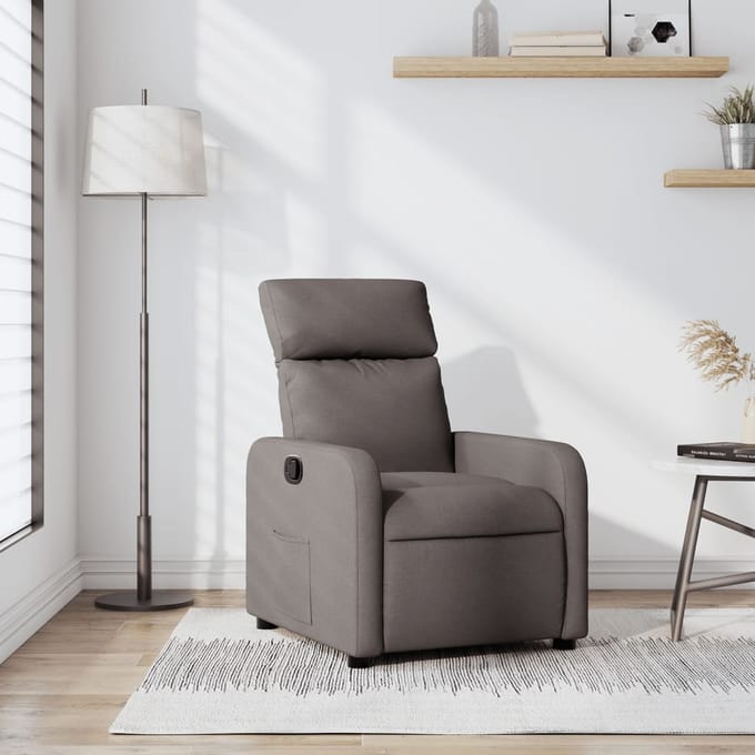 Vidaxl Klapstoel, Kleur Taupe, Bekleed met Stof