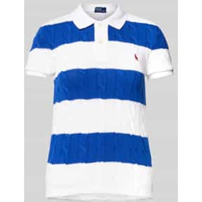 Slim fit poloshirt in gebreide look