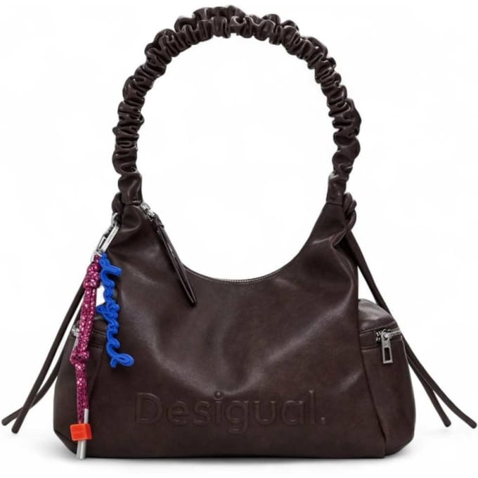 Desigual schoudertas Montville Half Logo Shoulder Bag Chocolate donkerbruin