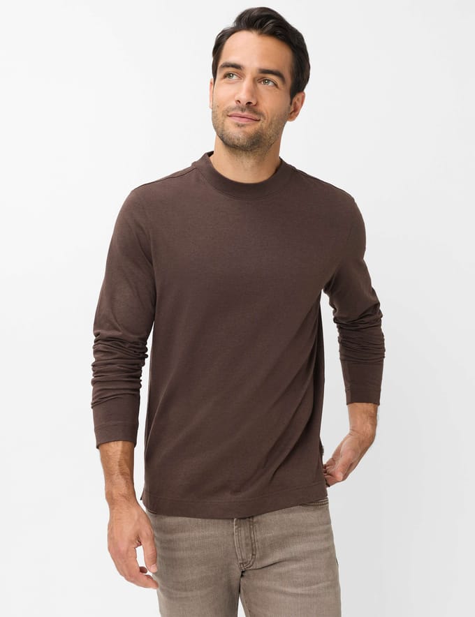 Brax Heren Shirt  Style TIMON chocolate, donkerbruin, maat M