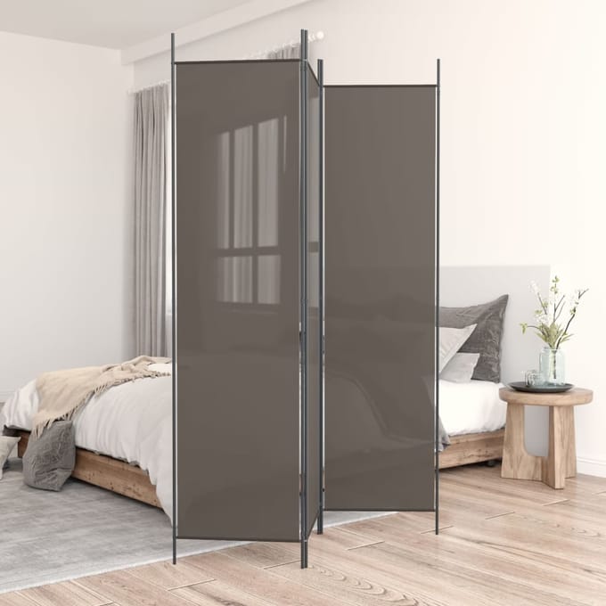vidaXL - Kamerscherm - met - 3 - panelen - 150x200 - cm - stof - antracietkleurig