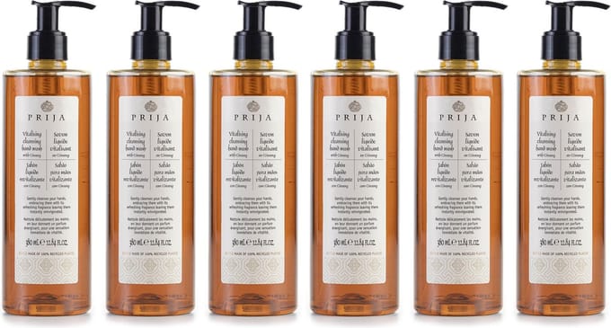 PRIJA - Vloeibare zeep met ginseng-extract, pompje 6 x 380 ml