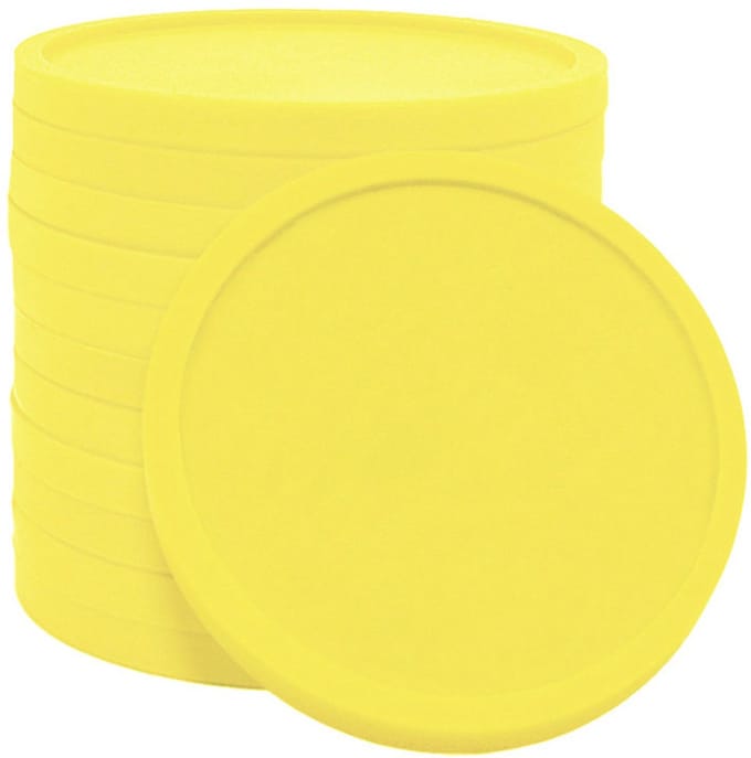 CombiCraft blanco plastic munt 26mm geel - per 100 stuks