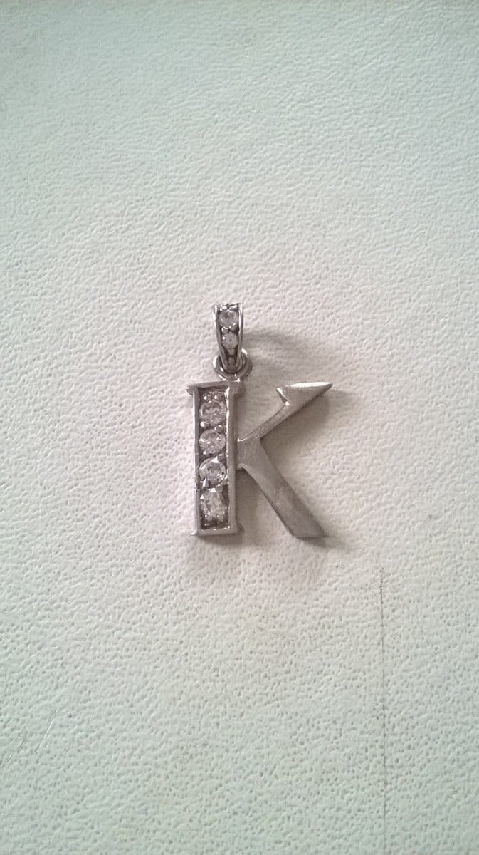 Gemstones-silver letterhanger K 925-sterling zilver met zirkonia